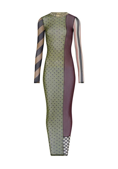 abito lungo patchwork donna multicolor JEAN PAUL GAULTIER | 26/01-W-DR115-M015P90